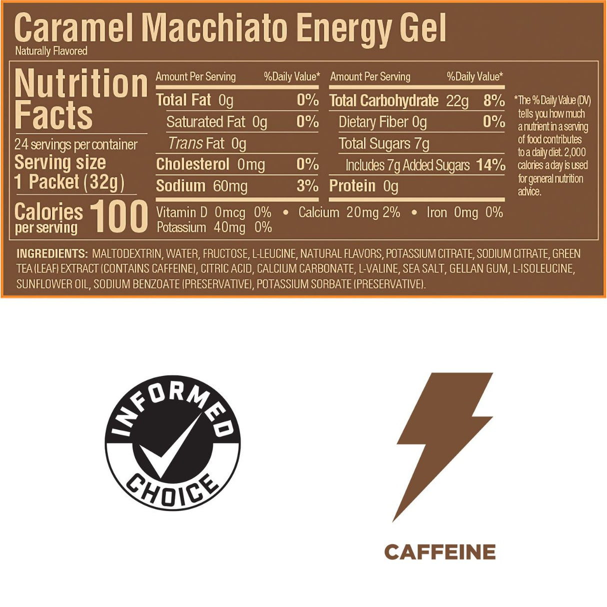 Gel Energizante GU Con Cafeína Caramelo Machiatto 32g - Energía deportiva 2
