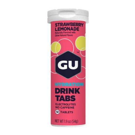 Pastillas Hidratantes GU Sin Cafeína Limonada Fresa 12 Tabletas - Energía deportiva