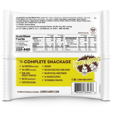 Galleta de Proteína Vegana Lenny & Larry Limón 113g - Energía deportiva 1