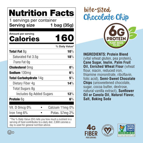 Galleta de Proteína Lenny & Larry Vegana Chocochips 35g - Energía deportiva 3