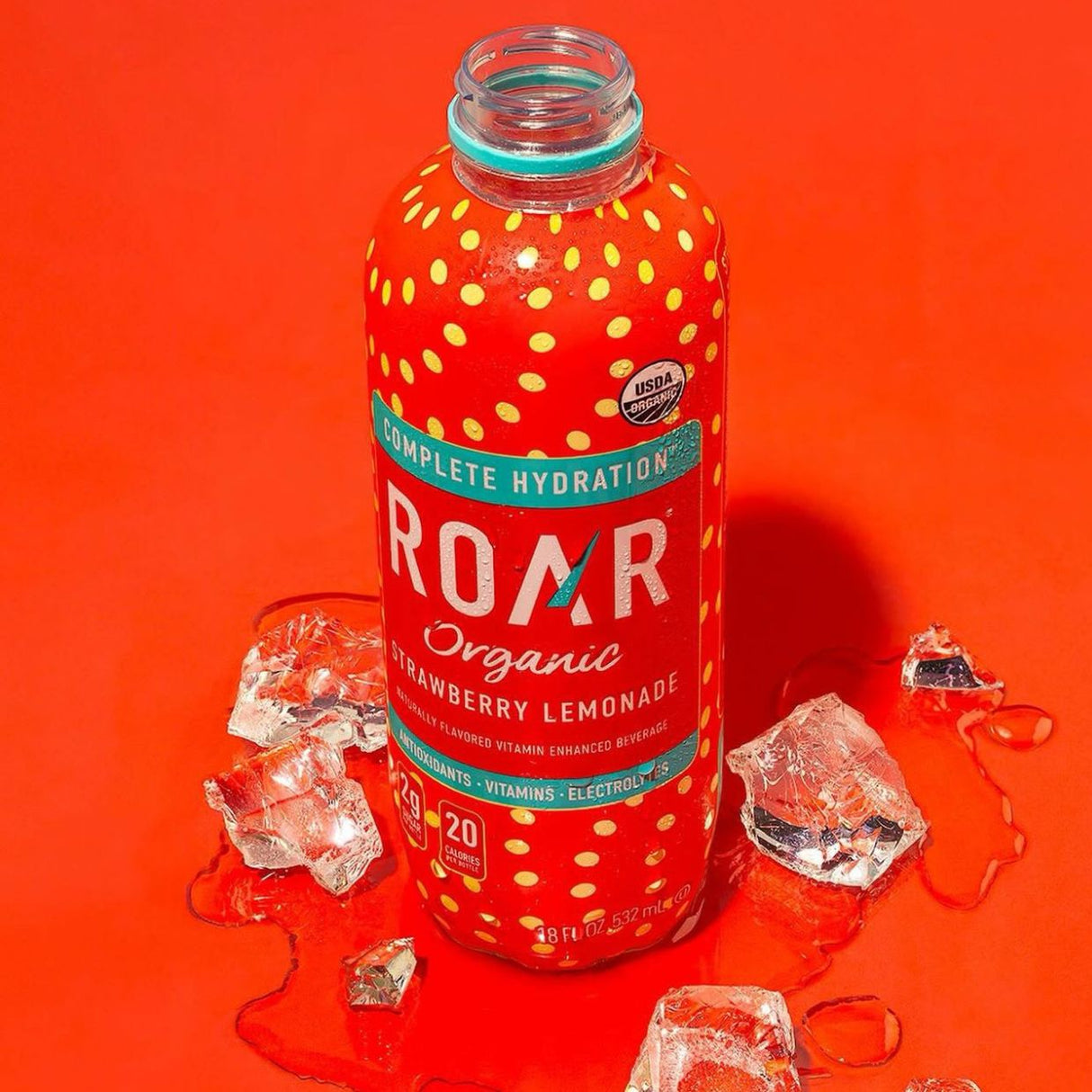Bebida Hidratante Roar Organic Con Vitaminas Limonada Fresa 600ml - Energía deportiva 2