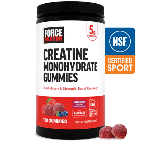 [imagen 2] Force Factor Creatine Gummies 5g Monohidrato – Gomitas con AstraGin para una absorción celular superior.