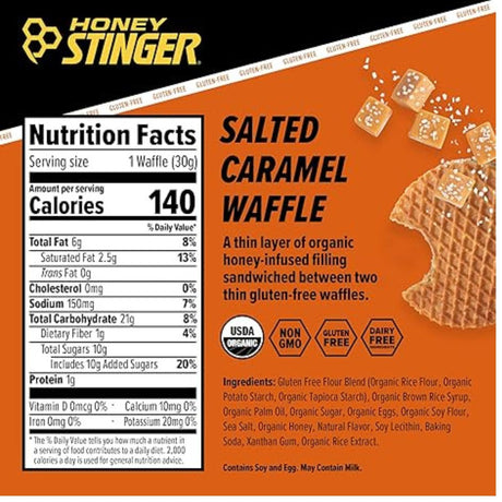 Galleta Energética Honey Stinger Tipo Waffle Caramelo Salado 30g - Energía deportiva 3