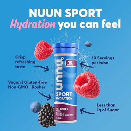 Pastillas Hidratantes Nuun con Electrolitos Frutos Silvestres 10 Tabletas - Hidratación y energía 5