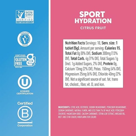 Pastillas Hidratantes Nuun con Electrolitos Frutas Cítricas 10 Tabletas - Hidratación y energía 2