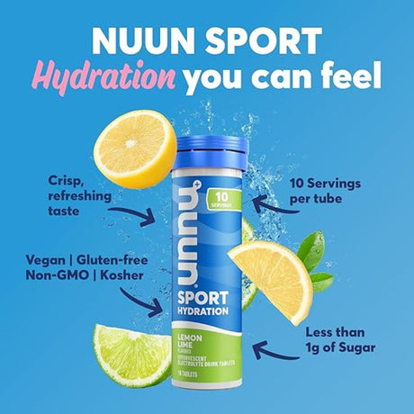 Pastillas Hidratantes Nuun con Electrolitos Lima Limón 10 Tabletas - Energía deportiva 3
