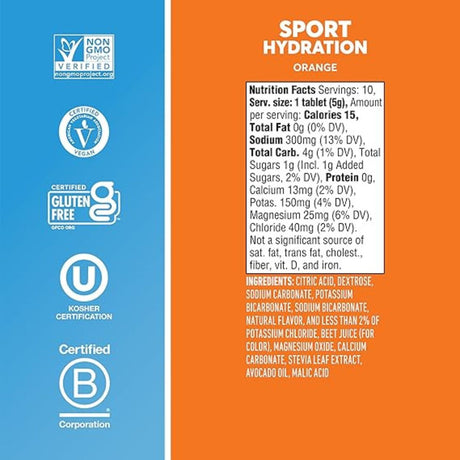 Pastillas Hidratantes Nuun con Electrolitos Naranja 10 Tabletas - Hidratación y energía 2