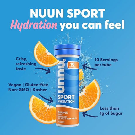 Pastillas Hidratantes Nuun con Electrolitos Naranja 10 Tabletas - Hidratación y energía 3