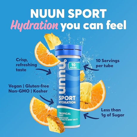 Pastillas Hidratantes Nuun con Electrolitos Tropical 10 Tabletas - Hidratación y energía 3