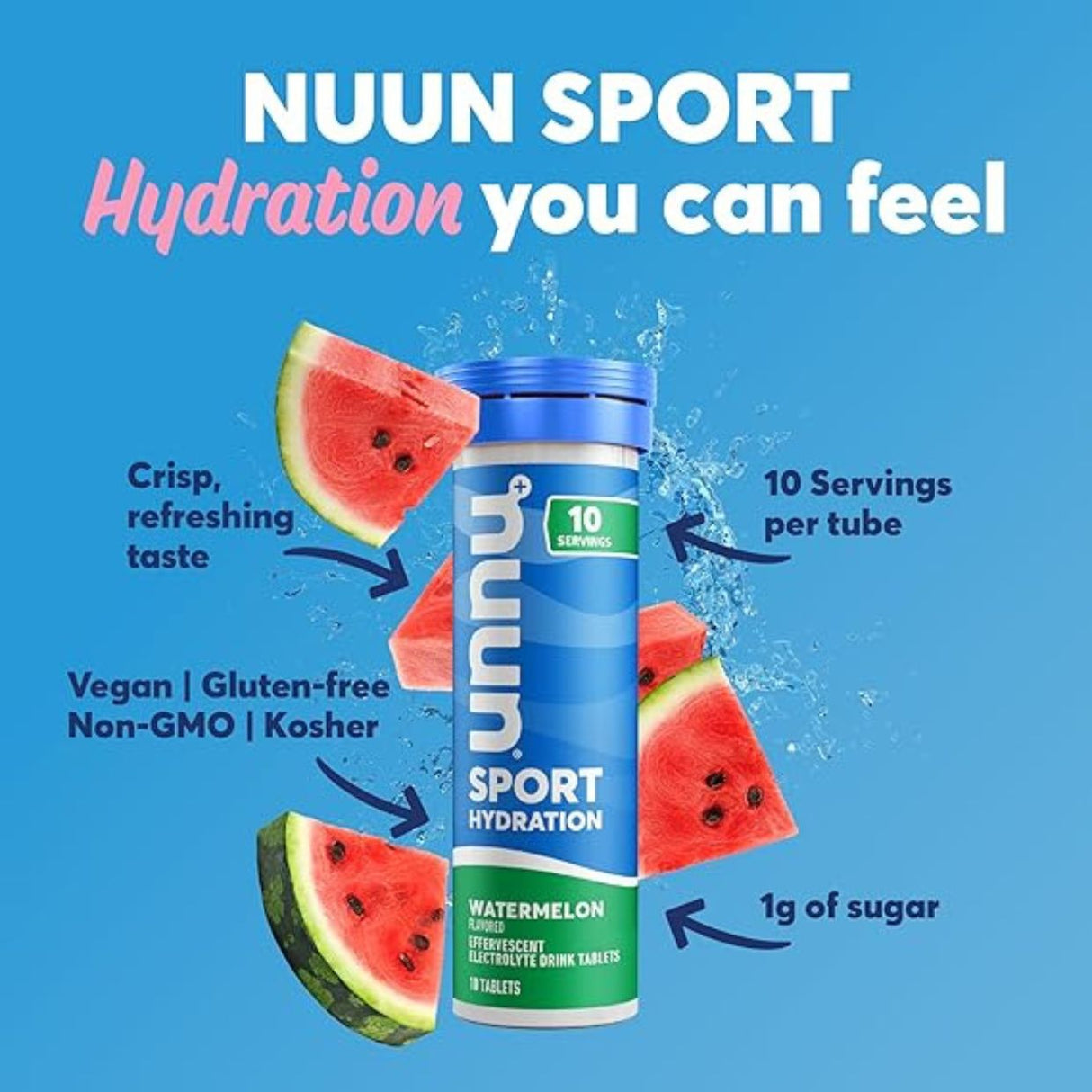Pastillas Hidratantes Nuun con Electrolitos Sandía 10 Tabletas - Hidratación y energía 3