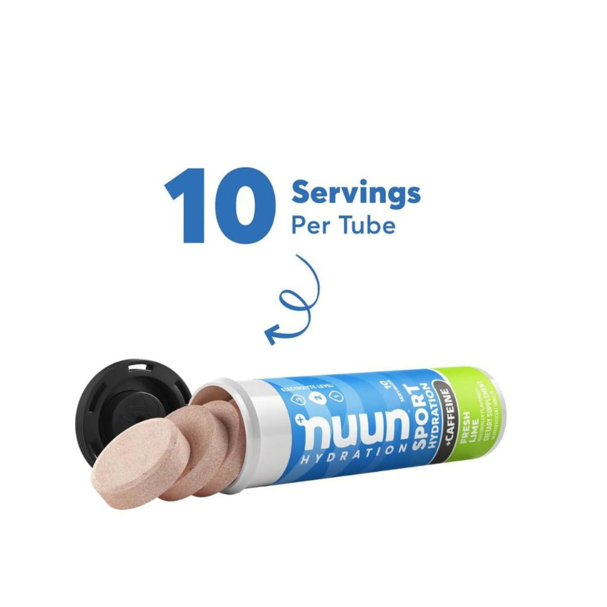 Pastillas Hidratantes Nuun con Cafeína Lima  10 Tabletas - Energía deportiva  1
