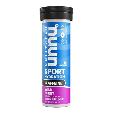 Pastillas Hidratantes Nuun con Cafeína Wild Berries 10 Tabletas - Energía deportiva