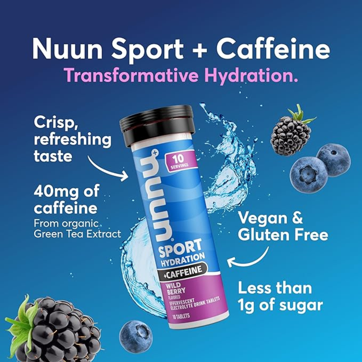 Hidratante Nuun Sport Cafeína Wild Berries para ejercicio [imagen 4]