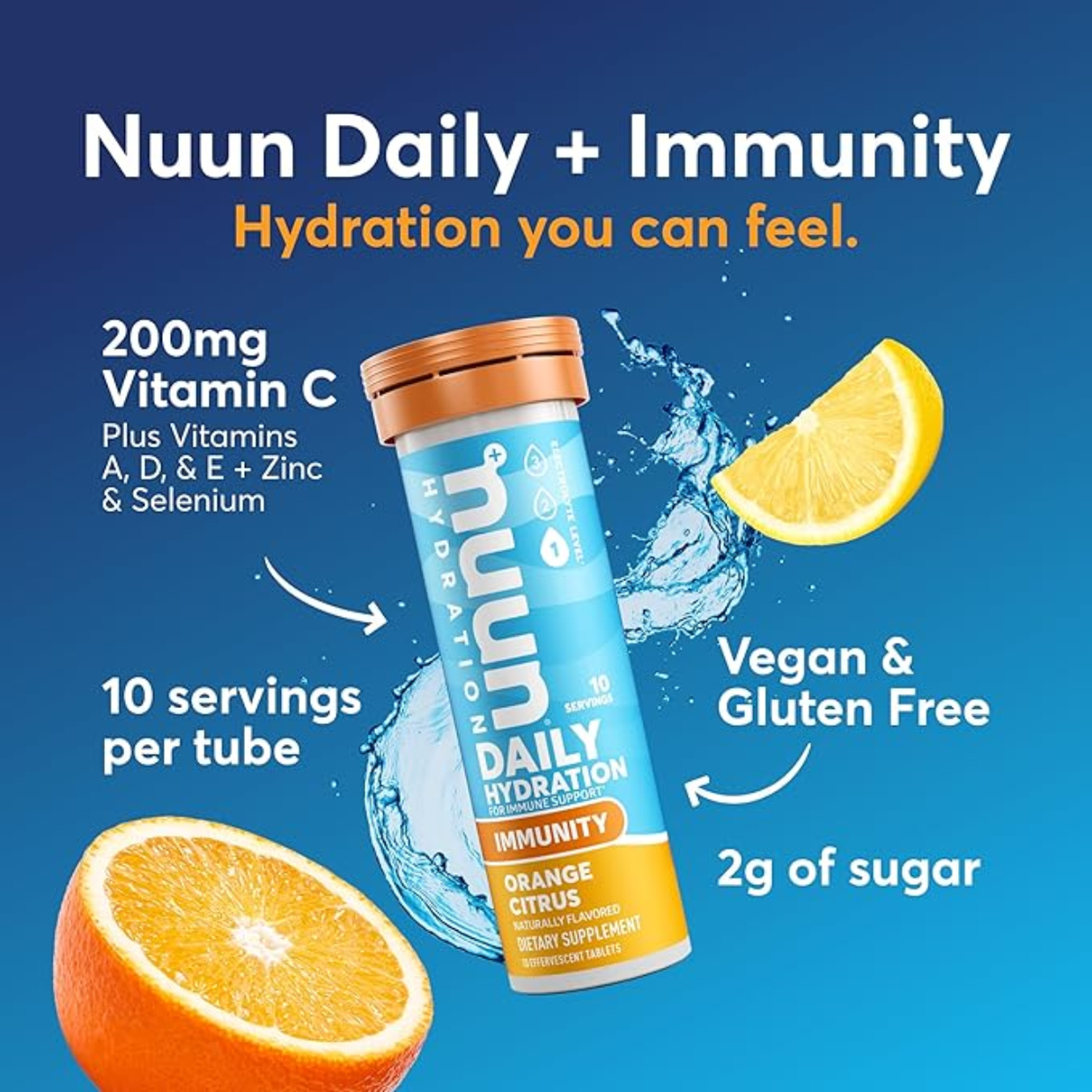 Bebida Nuun Immunity naranja – apoyo inmunológico diario portátil [imagen 4].