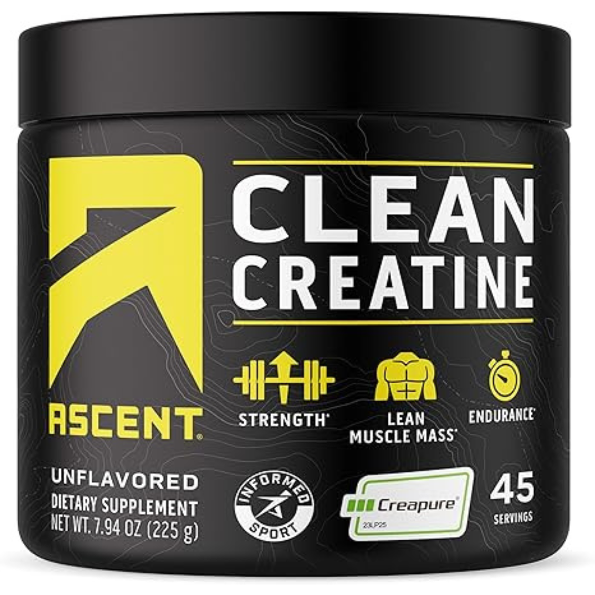 Ascent Clean Creatine Creapure 5 g para aumentar fuerza y masa muscular [imagen 1].