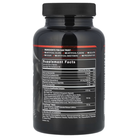 [imagen 2] Suplemento Force Factor Test X180 Boost 120 tabletas – Formula con tres mil miligramos acido D aspartico.
