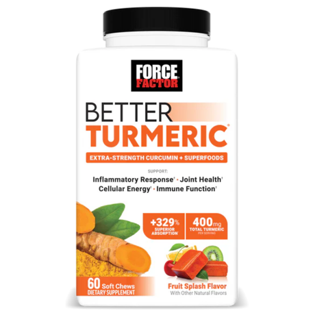 Force Factor Better Turmeric sabor frutas 60 masticables para articulaciones [imagen 1].