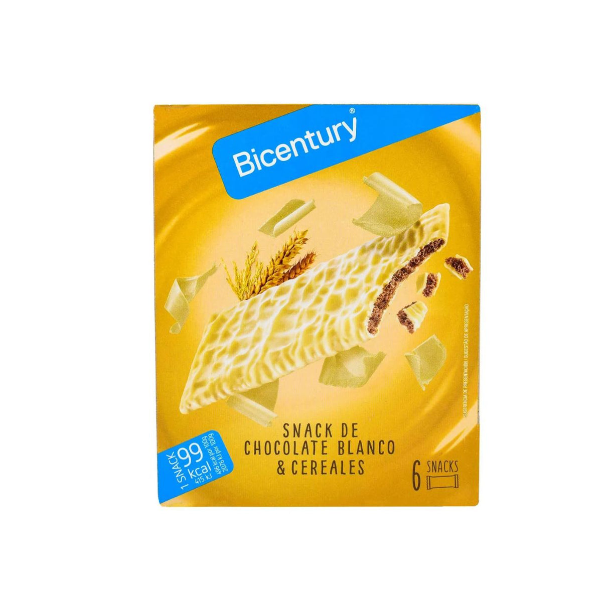 Barra Cereal Chocolate Blanco Bicentury Caja 120 G