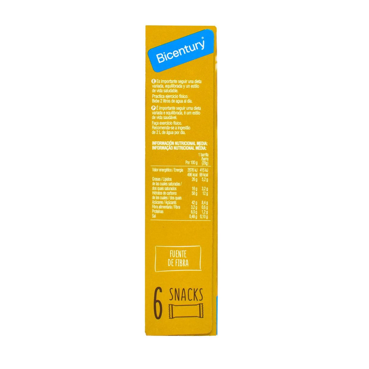 Barra Cereal Chocolate Blanco Bicentury Caja 120 G