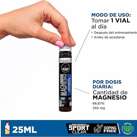 Suplemento Drasanvi Magnesio Melocotón 16 Viales - Recuperación Muscular 3