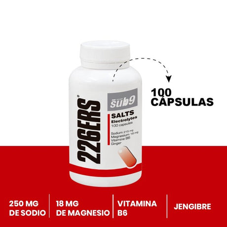 Pastillas Energéticas 226ERS SUB9 Sales y Electrolitos 100 Capsulas - Hidratación y energía