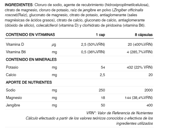Pastillas Energéticas 226ERS SUB9 Sales y Electrolitos 100 Capsulas