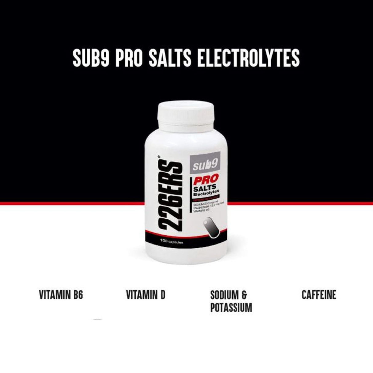 Pastillas Energéticas 226ERS Sales y Electrolitos con Cafeína 100 Cápsulas - Suplemento Deportivo Hidratación  2