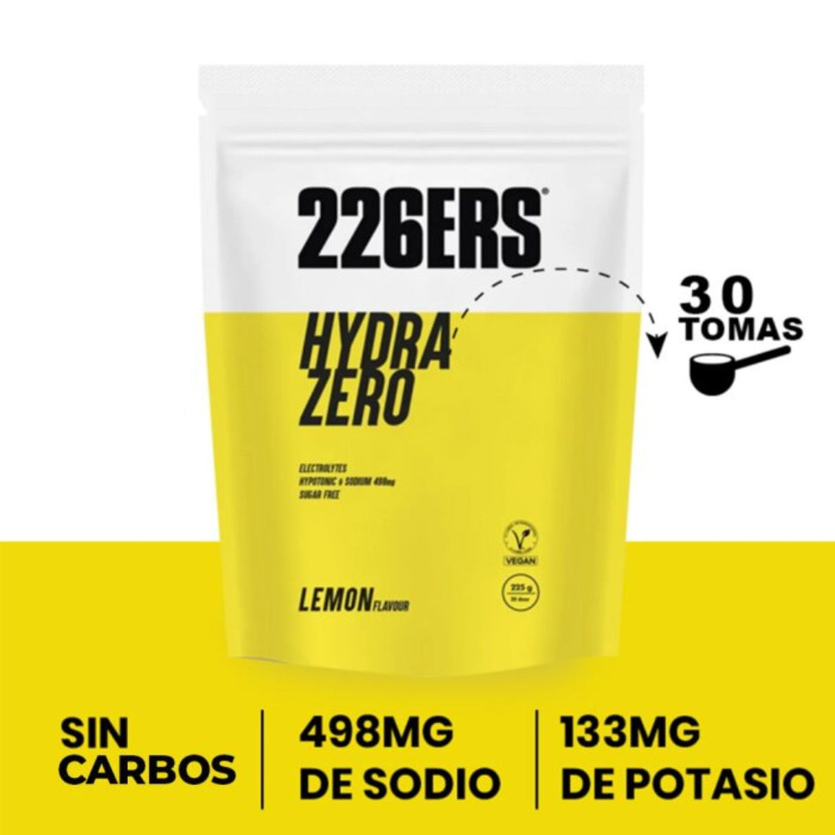 Bebida Energética 226ERS Hipotónica Hydrazero Limón 225g - Energía deportiva 2