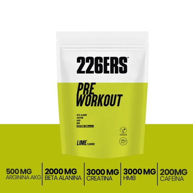 Suplemento deportivo Pre Workout 226ERS Limón 300g - Energía deportiva