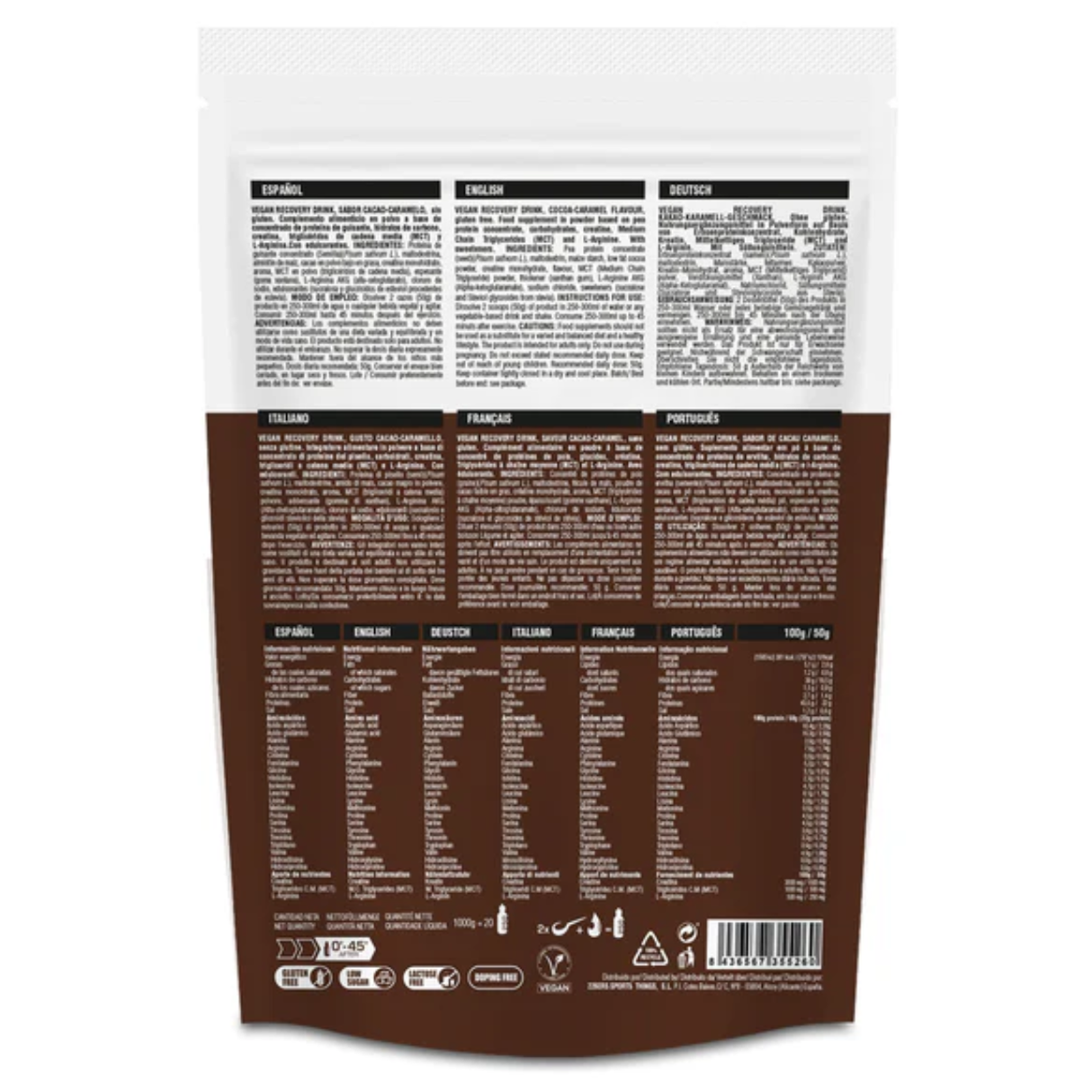 Bebida recuperadora vegana 226ERS chocolate caramelo en polvo sin lactosa [imagen 2]