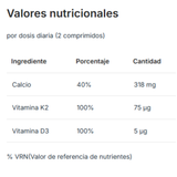 Drasanvi Calcio + D3 + K2 – apoyo óseo con vitamina K2 activadora [imagen 3]