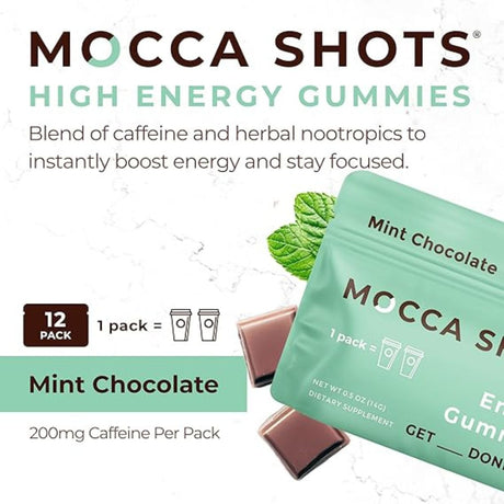 Gomitas Energéticas Mocca Shots con Cafeína Chocomenta 14g - Energía deportiva 2