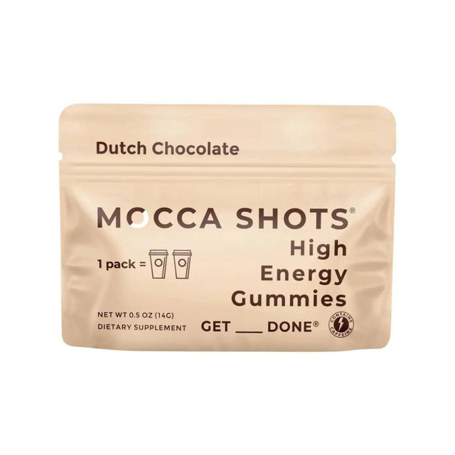 Gomitas Energéticas Mocca Shots con Cafeína Chocolate Holandés 14g - Energía Instantánea  1