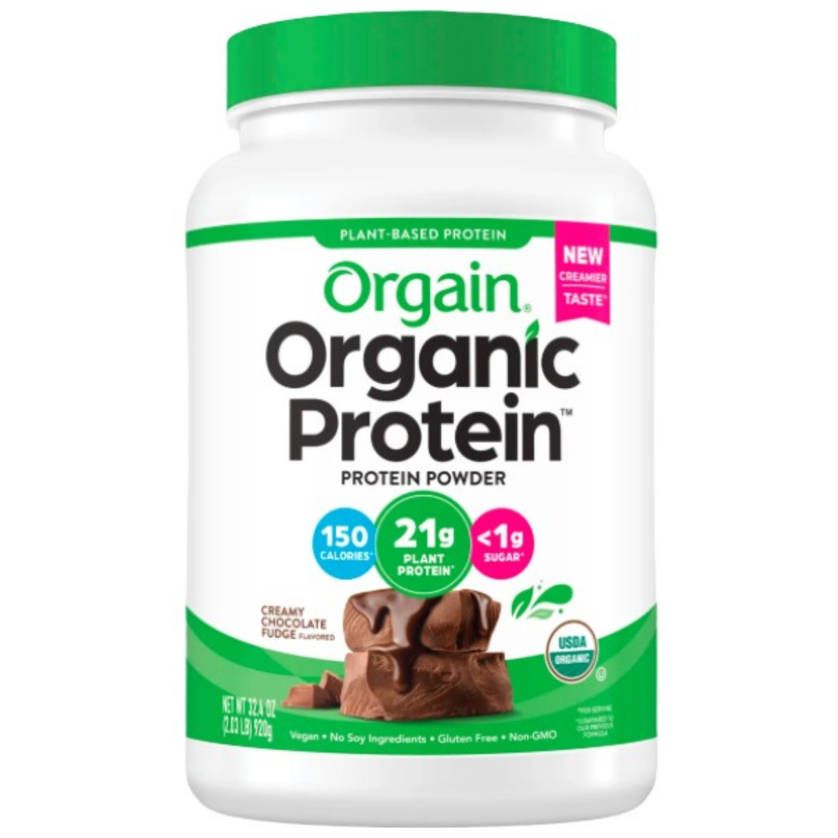 Orgain proteína vegana fudge chocolate 2.03 lb – batido nutritivo [img1]