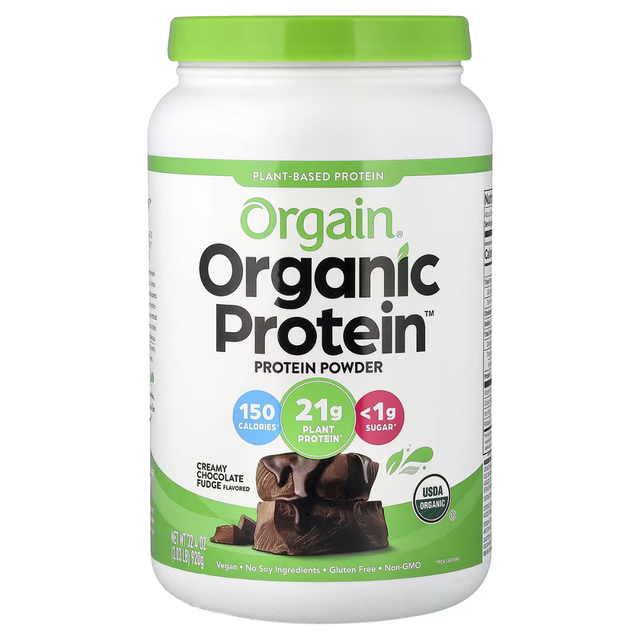 Orgain Proteína Vegana Chocolate Cremoso 2.03lb – Batido post-entreno orgánico y sin lácteos [imagen 1]