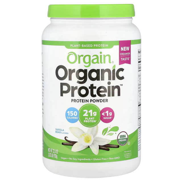 Orgain Organic Protein Vainilla 920g – Proteína vegana cremosa para batidos post-entrenamiento [imagen 1]