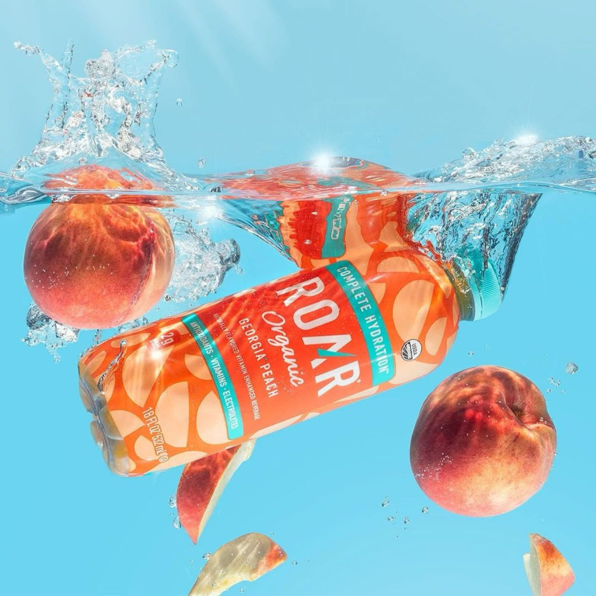 Bebida Hidratante Roar Organic Con Vitaminas Melocotón 600ml - Energía deportiva 3