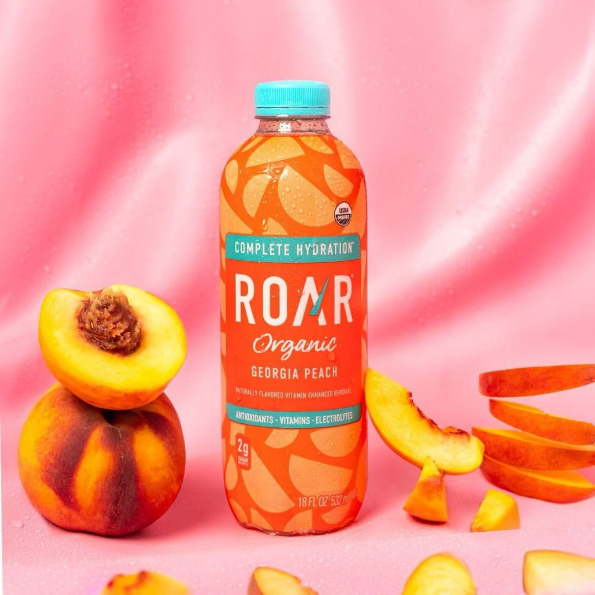 Bebida Hidratante Roar Organic Con Vitaminas Melocotón 600ml - Energía deportiva 2