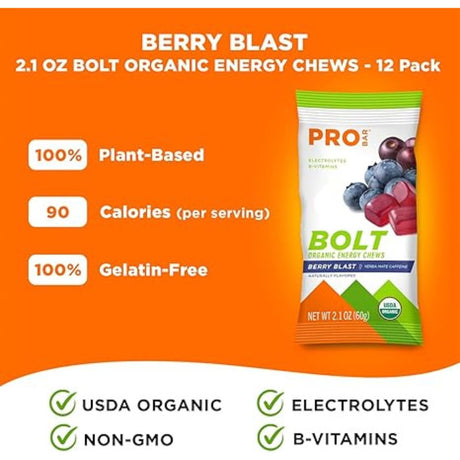 Gomitas Energéticas Pro Bar Bolt con cafeína Frutos Silvestres 60g - Energía deportiva 3
