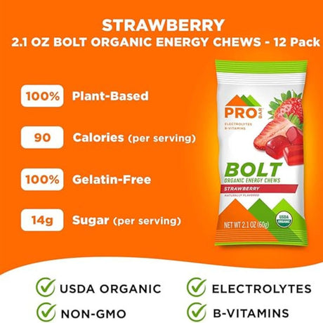 Gomitas Energéticas Pro Bar Bolt con Electrolitos Fresa 60g - Hidratación y energía 3