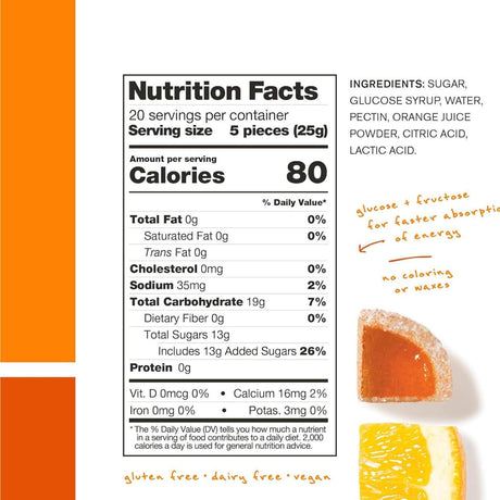 Gomitas Energéticas Energy Chews Naranja 50g - Energía deportiva 3