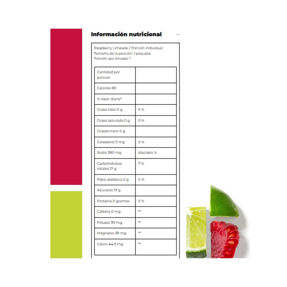 Hydration Sport Drink Mix Raspberry Limeade 22g