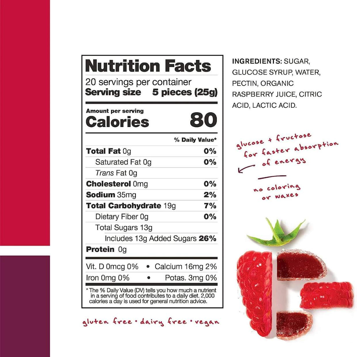 Gomitas Energéticas Energy Chews Frambuesa 50g - Energía deportiva 3