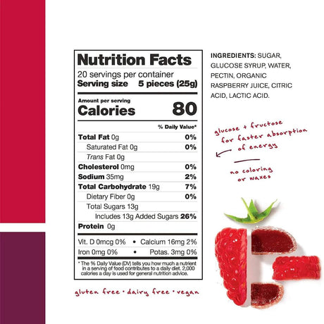 Gomitas Energéticas Energy Chews Frambuesa 50g - Energía deportiva 3