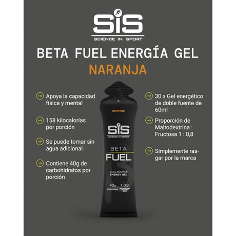Bebida Energética SIS en Polvo Beta Fuel Naranja 60gr - Energía deportiva 1