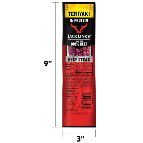 Carne Seca Beef Jerky Teriyaki Jack Links Paquete 1OZ - Energía deportiva 2