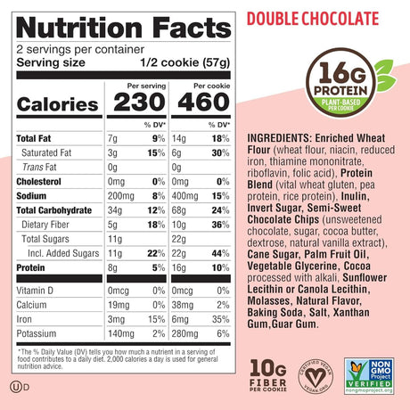 Galleta de Proteína Vegana Lenny & Larry Doble Chocolate 113g - Energía deportiva 3