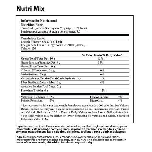 Semillas PRO Nutri Mix sin Sal 70g