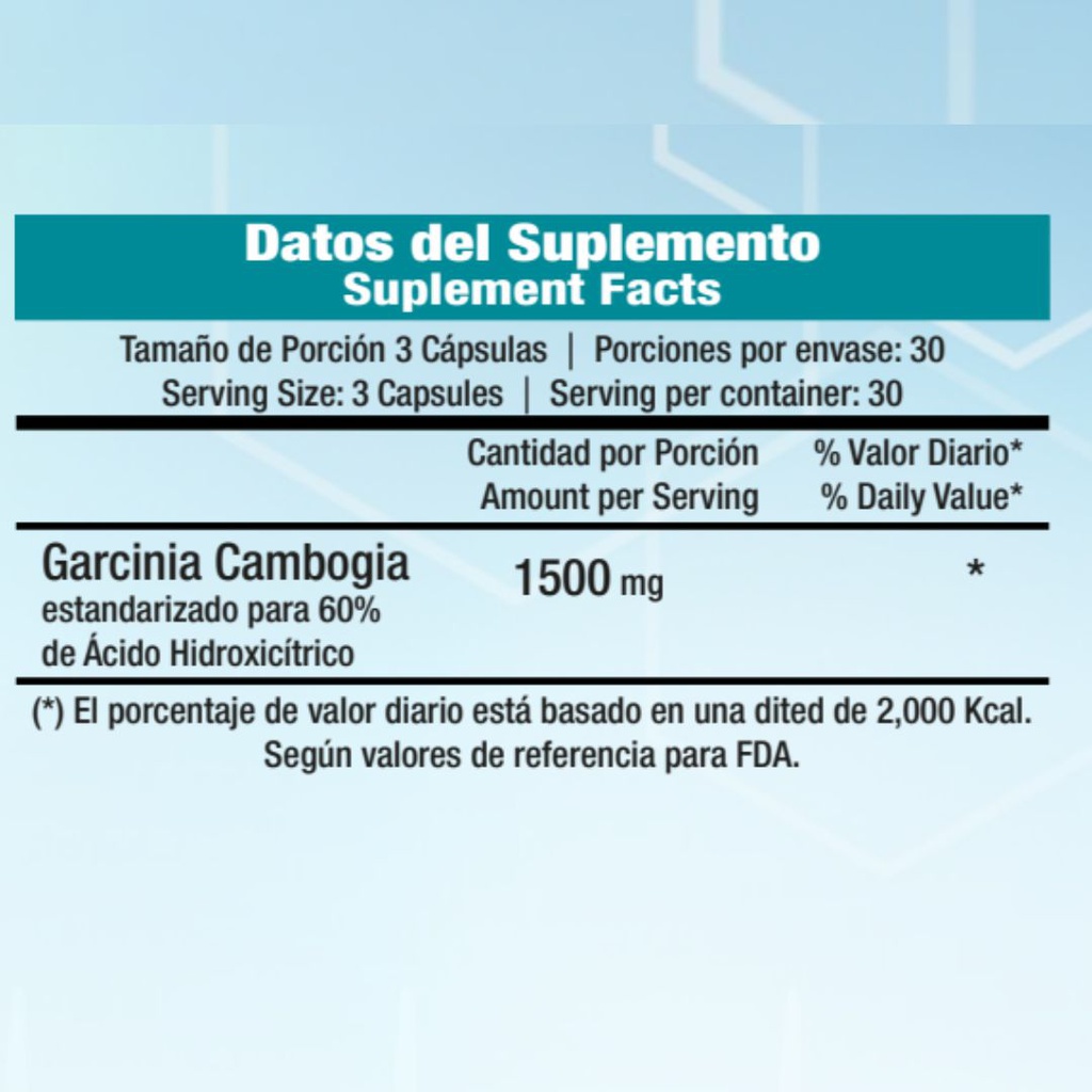 Vitaminas Dr.Vek Suplemento Alimenticio Garcinia Gambogia con 60% HCA 90 Cápsulas 50g CR-DRVEK-08