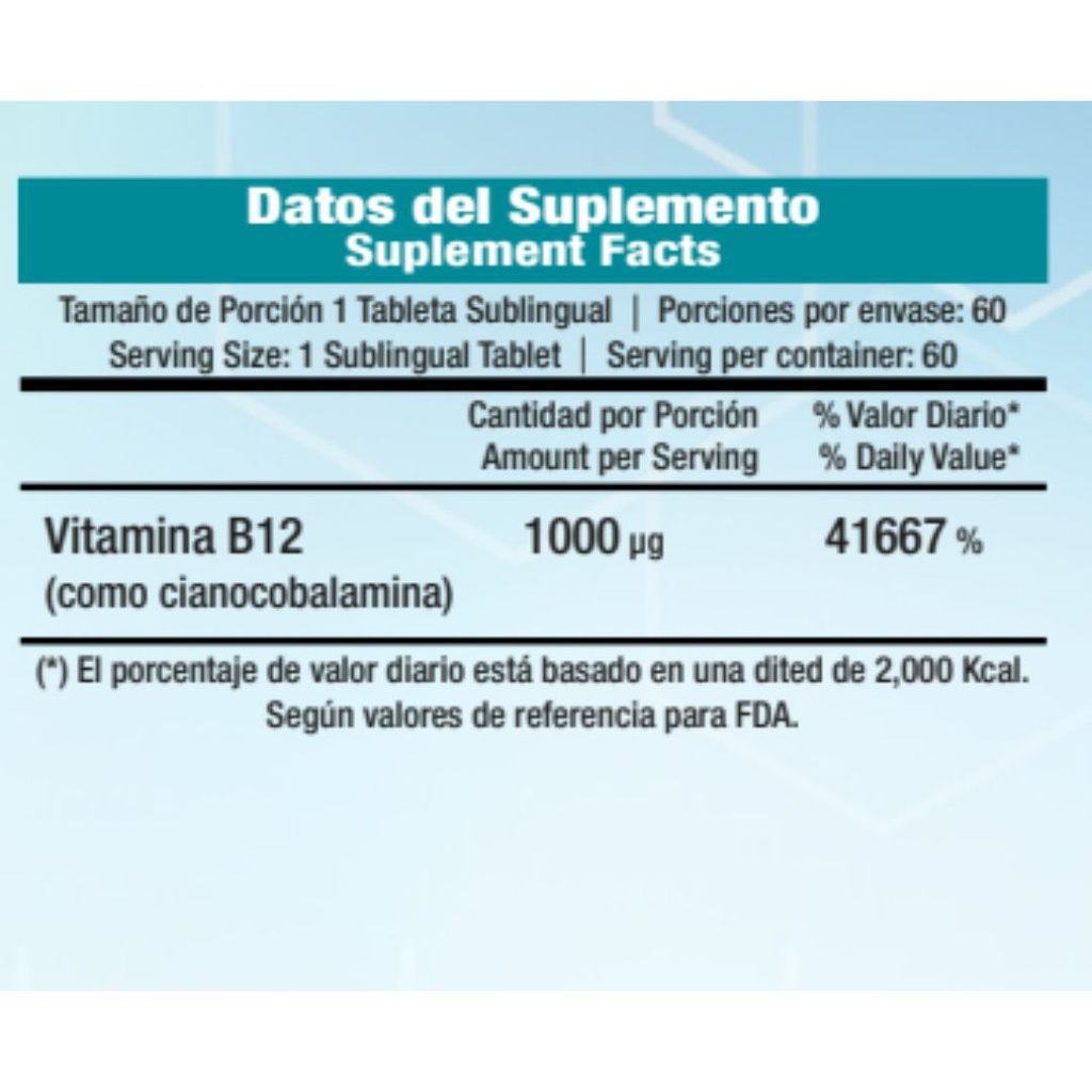 Vitaminas Dr.Vek Suplemento Alimenticio Vitamina B12 (Sublingual) 60 Tabletas 18g CR-DRVEK-19